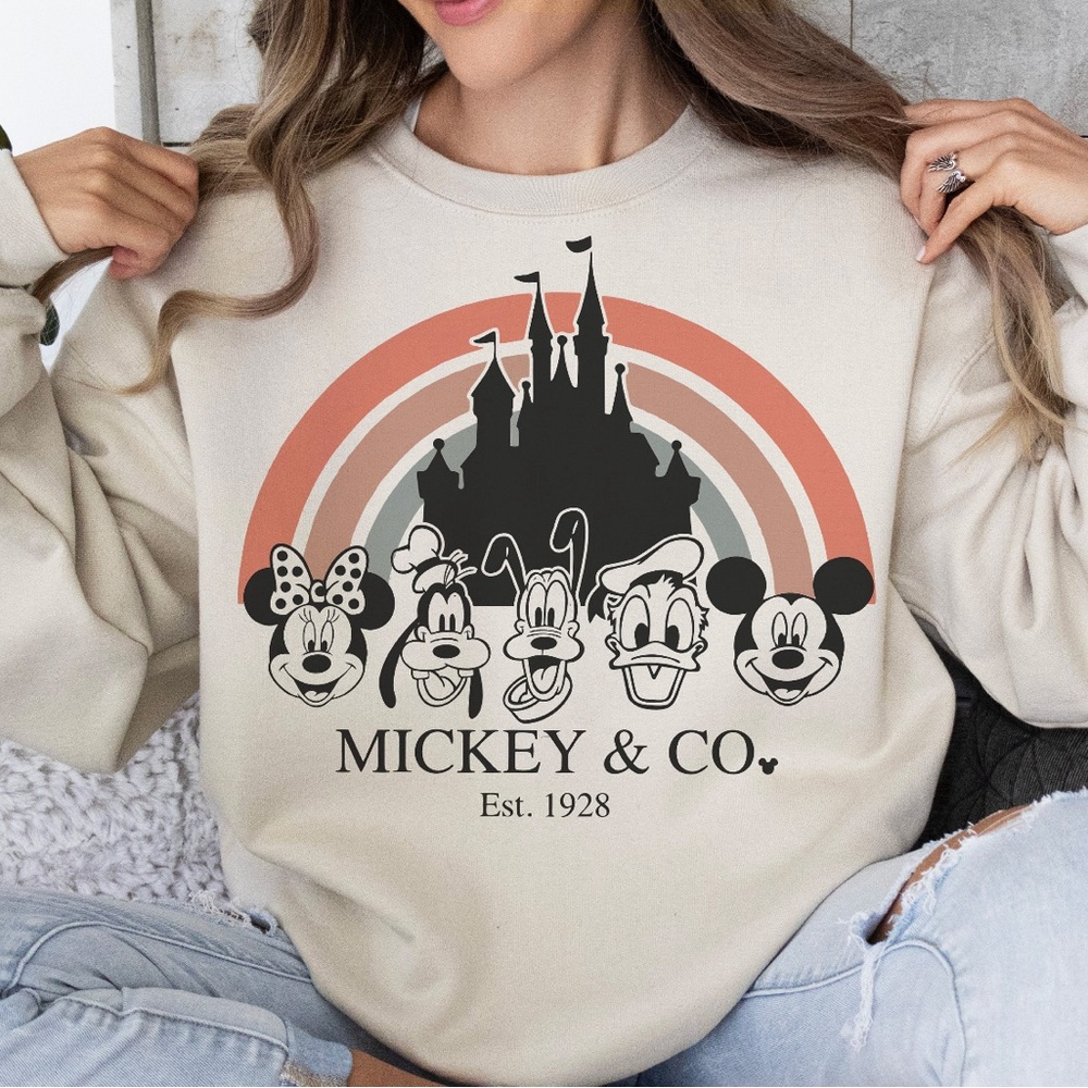 Disneyland Rainbow Mickey & Co Crew Neck Sweater